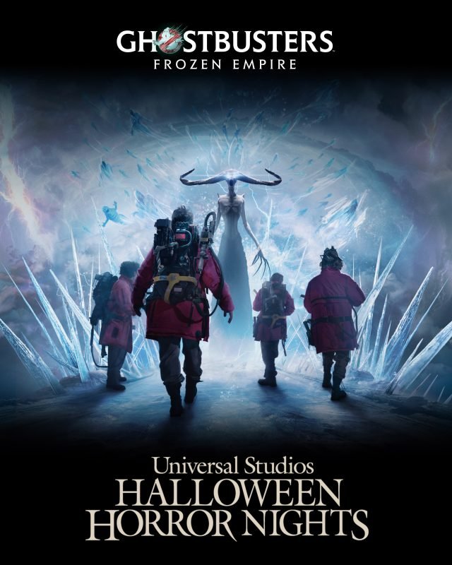 Arte principal da casa Ghostbusters: Frozen Empire no Halloween Horror Nights 2024