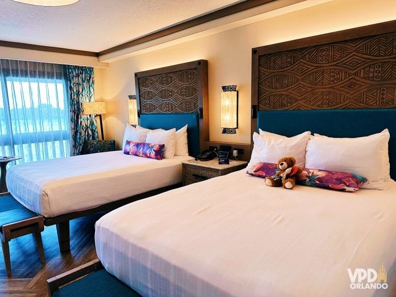 Hotel Disney's Polynesian Resort com arquitetura inspirada na Polinésia