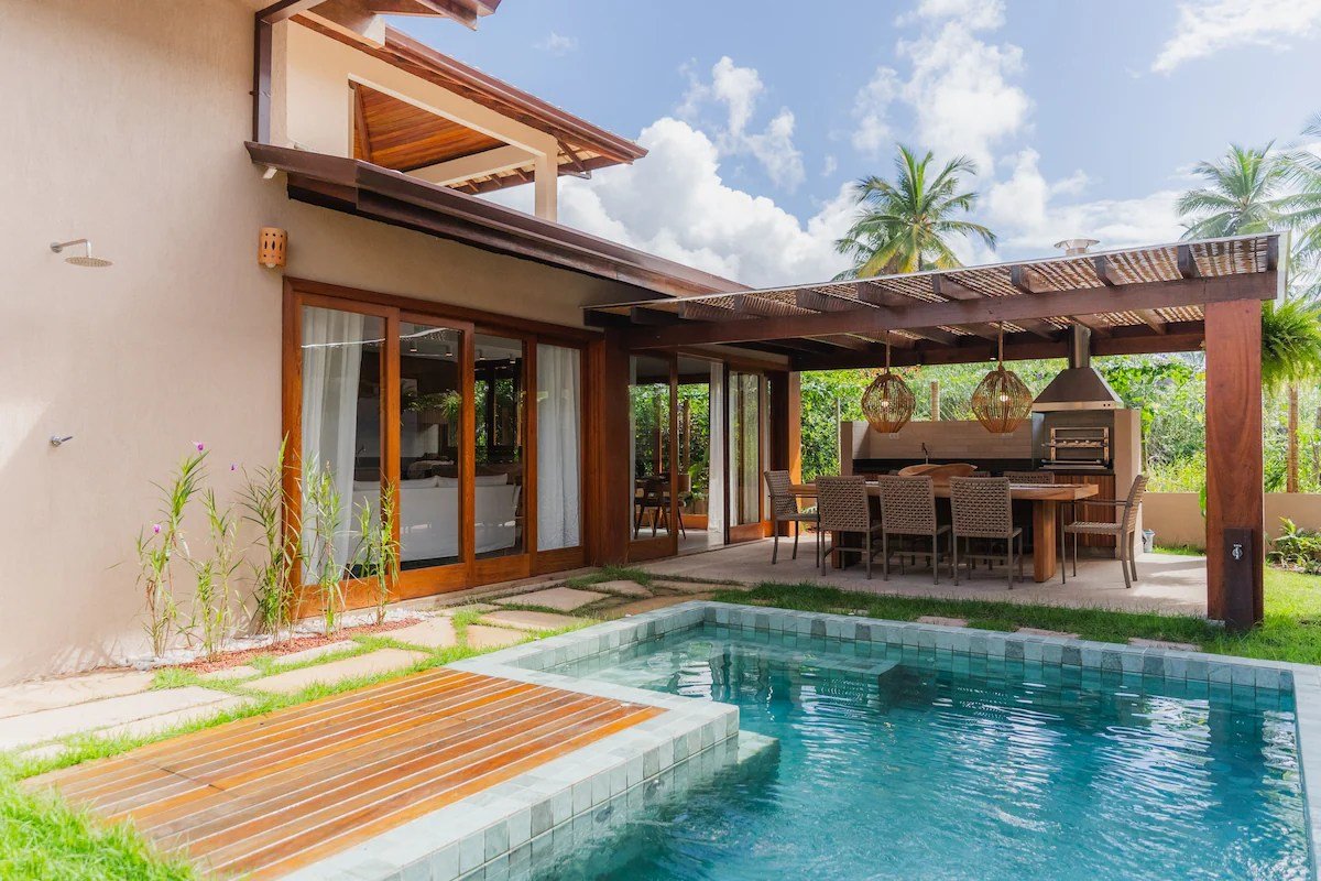 Casa espaçosa com vista para o mar na Península de Maraú