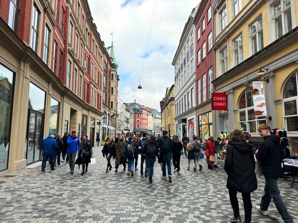 Rua para pedestres em Copenhagen