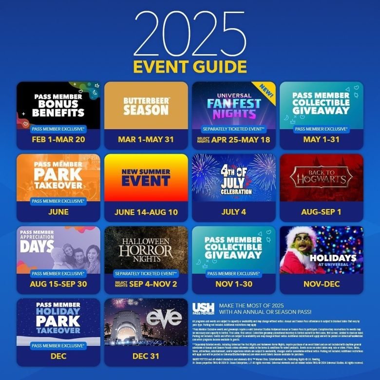 Celebrando os eventos do Universal Studios Hollywood em 2025